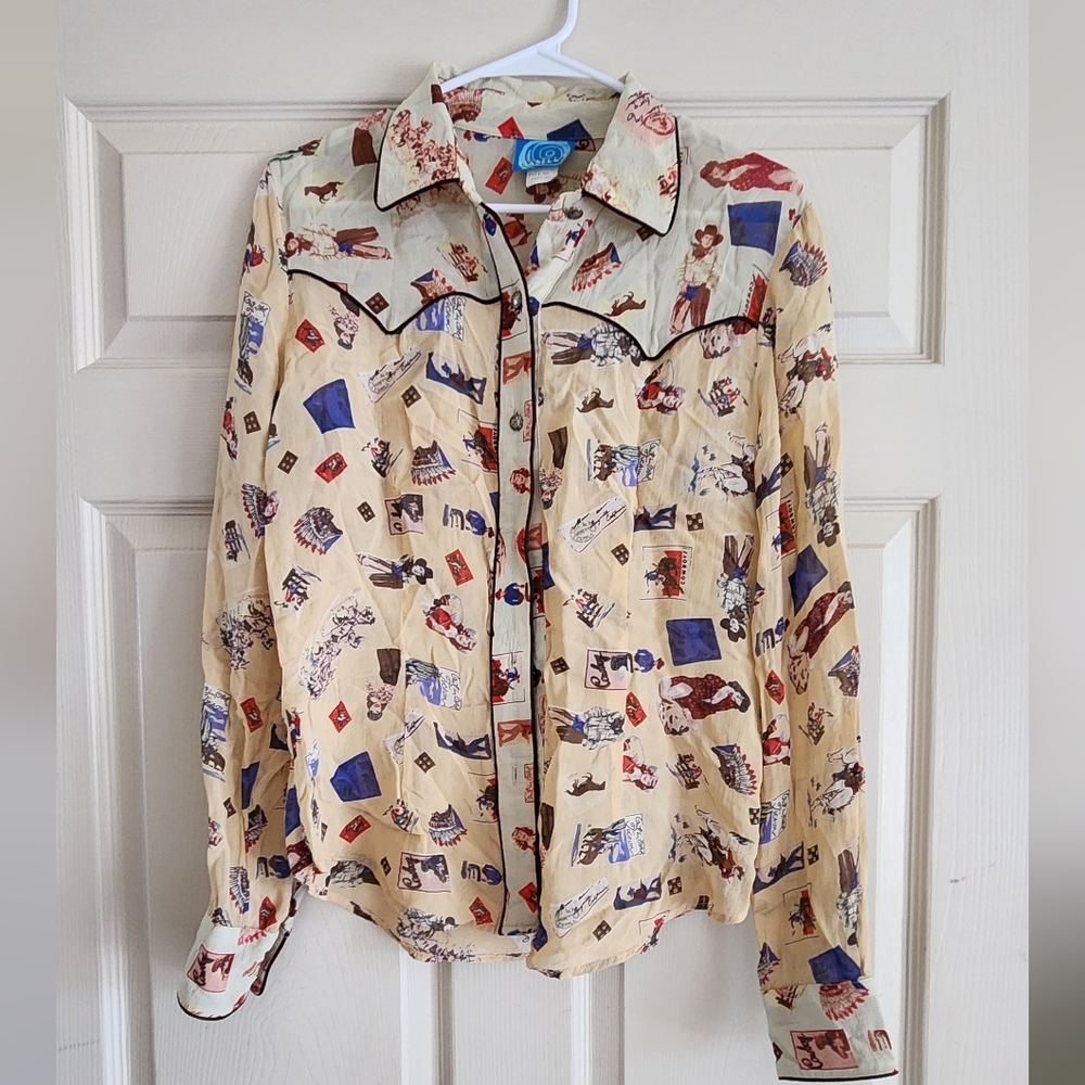 Vintage Western Womens Button Up